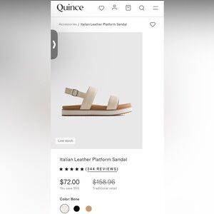 Quince Italian Leather Platform Sandal in Bone Summer Minimalist Capsule Size 7